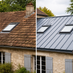 Toitures tuiles avec reprise couverture en zinc