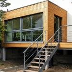 Extension bois sur pilotis avec bardage bois clair 69290 Grézieu-la-Varenne