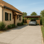Zone de stationnement privative avec carport en bois - Bourg-en-Bresse Ambérieu-en-Bugey Meximieux 01
