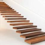 escalier suspendu bois