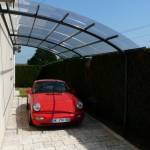 Carport adossé aluminium et toiture verre