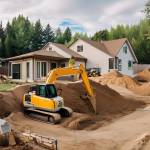 terrassement avec une pelleteuse