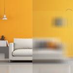 Verre cannelé vue sur salon