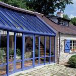 Véranda encastrée thermolaquée en  aluminium 