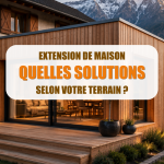 extension maison Savoie, agrandissement maison Albertville Moûtiers, extension bois Tarentaise Maurienne, rehaussement toiture maison montagne, extension terrain en pente Savoie, courtier en travaux Savoie