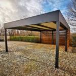 Installation d'un carport en structure métallique et toit plat - Montauban 82