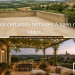 Avant et après l’aménagement d’une terrasse à Agen, illustrant la transformation d’un espace extérieur peu utilisé en véritable lieu de vie convivial.