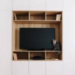 meuble TV avec bibliothèque sur-mesure 