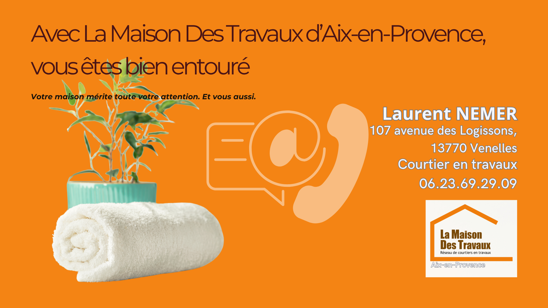 Contactez Laurent Nemer, courtier en travaux La Maison Des Travaux à Aix-en-Provence, pour rénover votre salle de bains en toute sérénité.