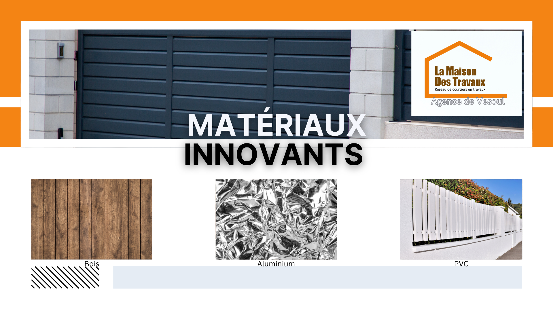 Bois, aluminium, PVC : explorez les matériaux innovants pour portails et clôtures, alliant style, durabilité et modernité avec l’agence de Vesoul.