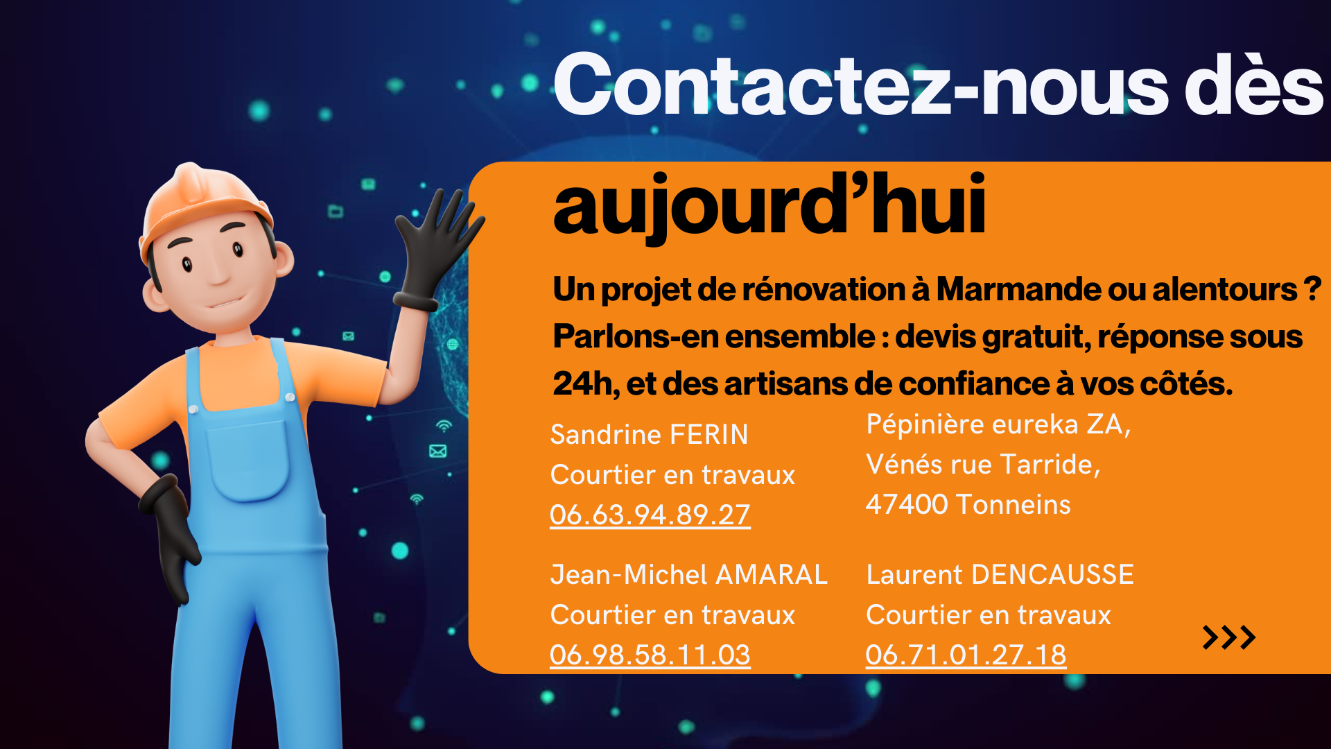 Un projet de rénovation à Marmande ? Contactez nos courtiers en travaux pour un devis gratuit et rapide.