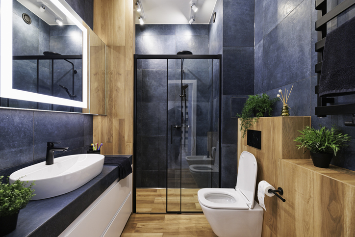 Une salle de bain complète dans un espace réduit