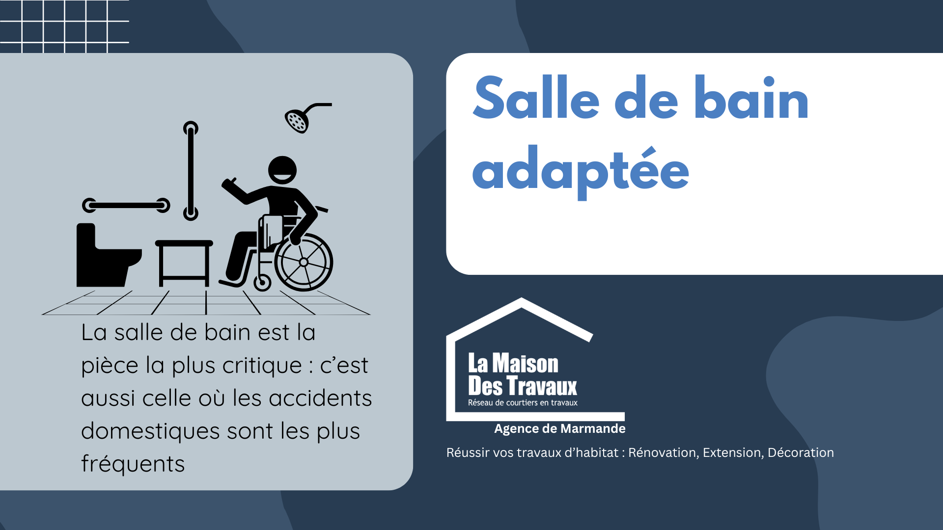 Sécurisez votre quotidien avec une salle de bain adaptée PMR, réduisant les risques de chute.