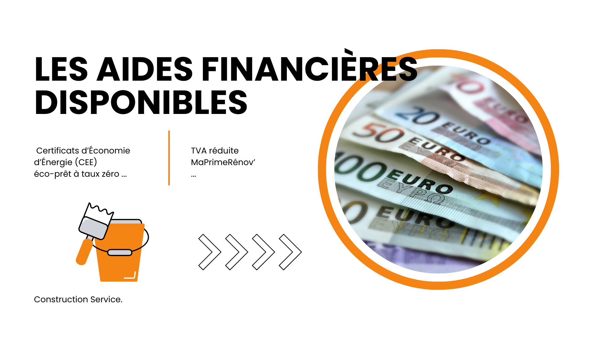 Aides financières 👉 Découvrez toutes les aides disponibles (MaPrimeRénov’, CEE, éco-prêt…) et maximisez vos économies grâce à l’accompagnement de votre courtier.