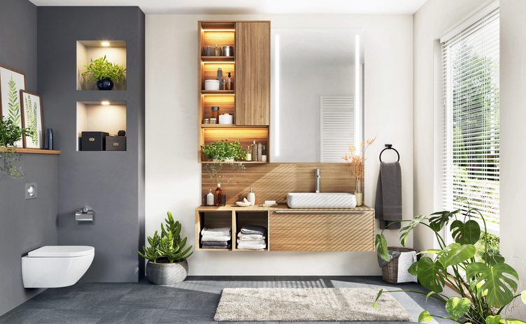 Belle salle d'eau avec WC intégrés
