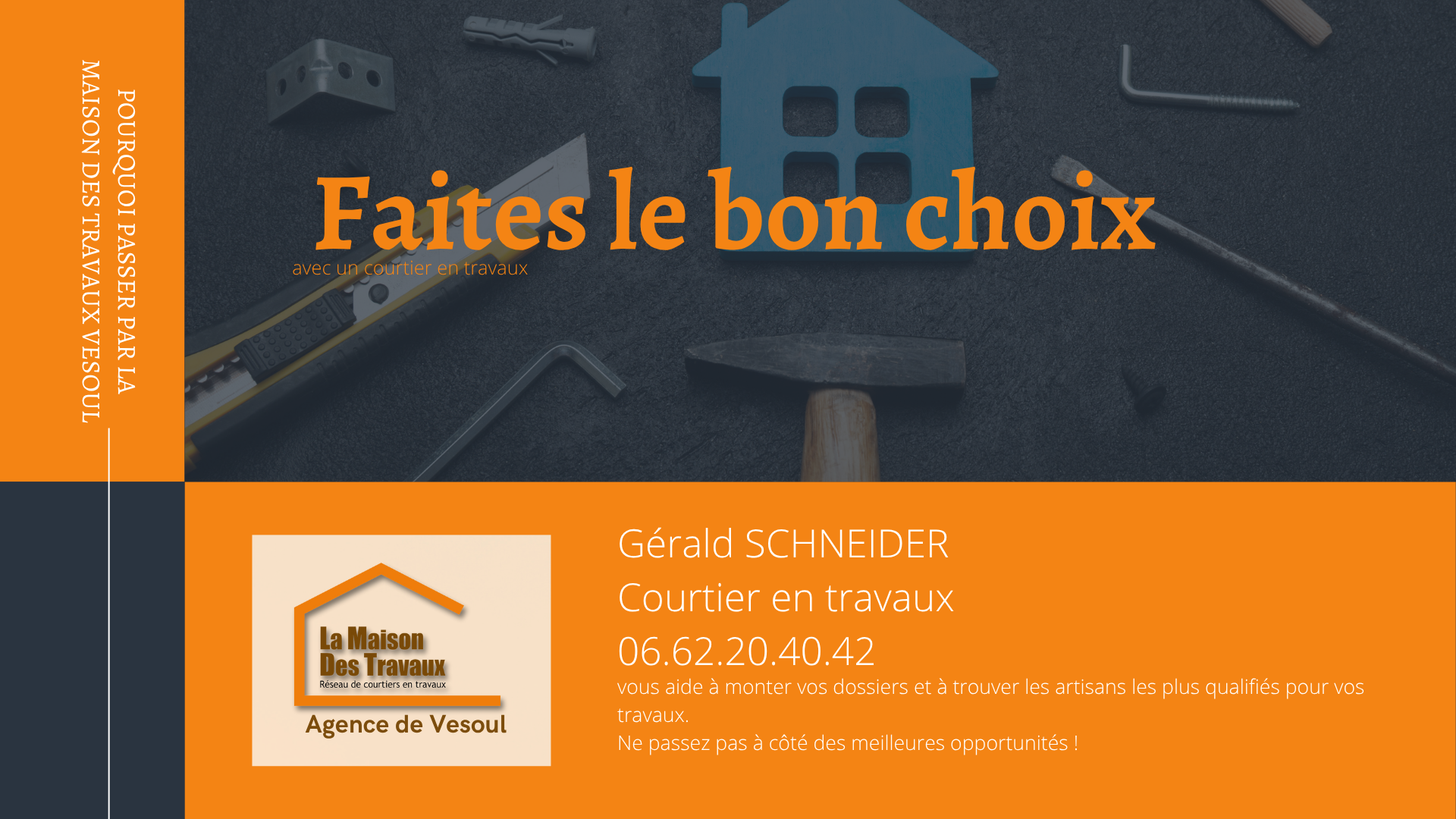 Avec Gérald Schneider, courtier en travaux à Vesoul, bénéficiez d’un accompagnement sur mesure et des meilleurs artisans pour vos projets d’isolation et de rénovation.