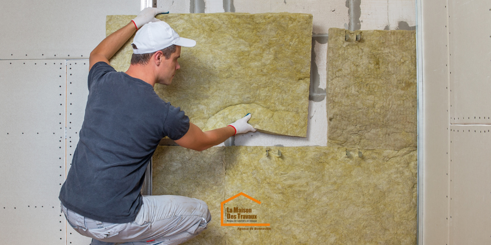 Contre-cloison acoustique avec laine de roche à Bonneville