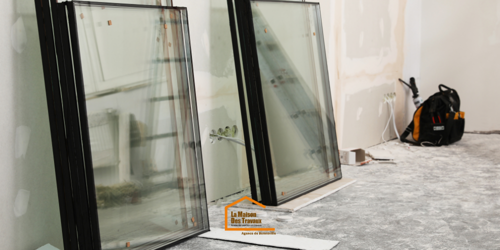 Fenêtre à vitrage dissymétrique pour isolation phonique à Sallanches