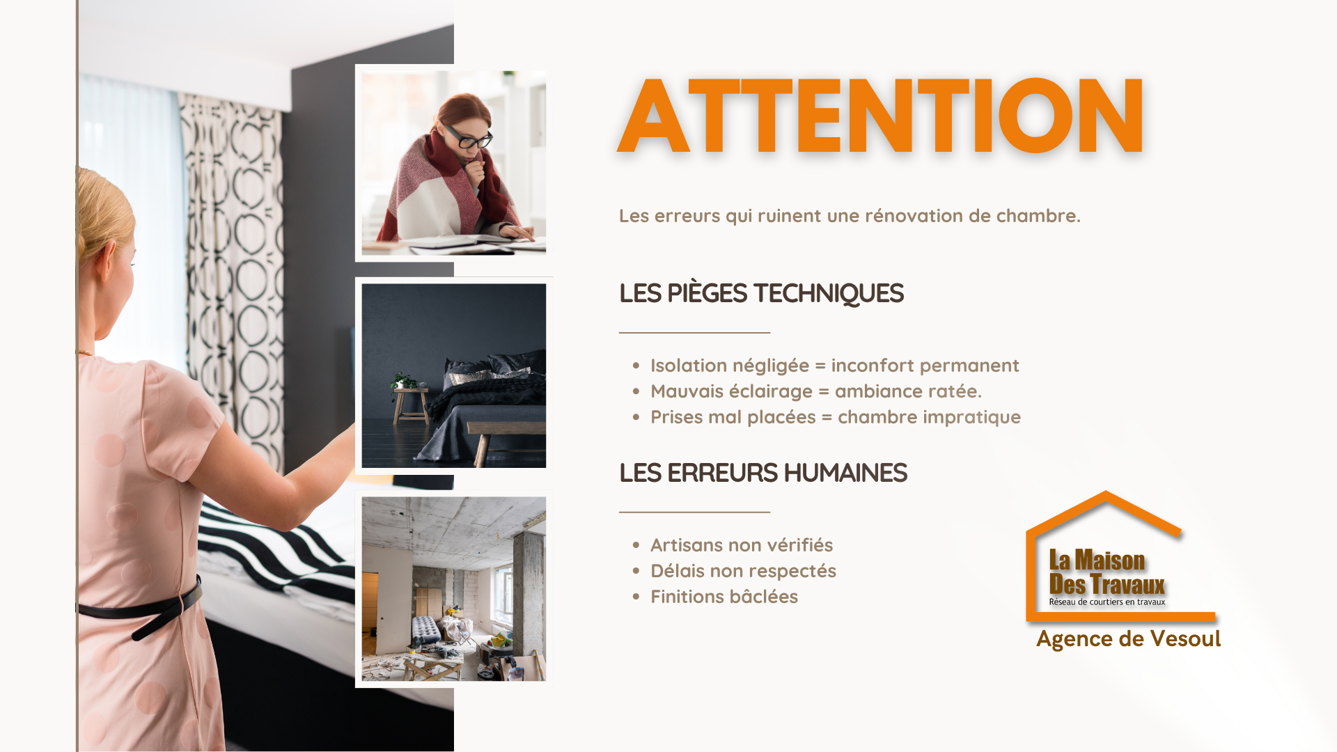 Isolation, éclairage, artisans non vérifiés : les erreurs fréquentes en rénovation de chambre peuvent coûter cher si elles ne sont pas anticipées.