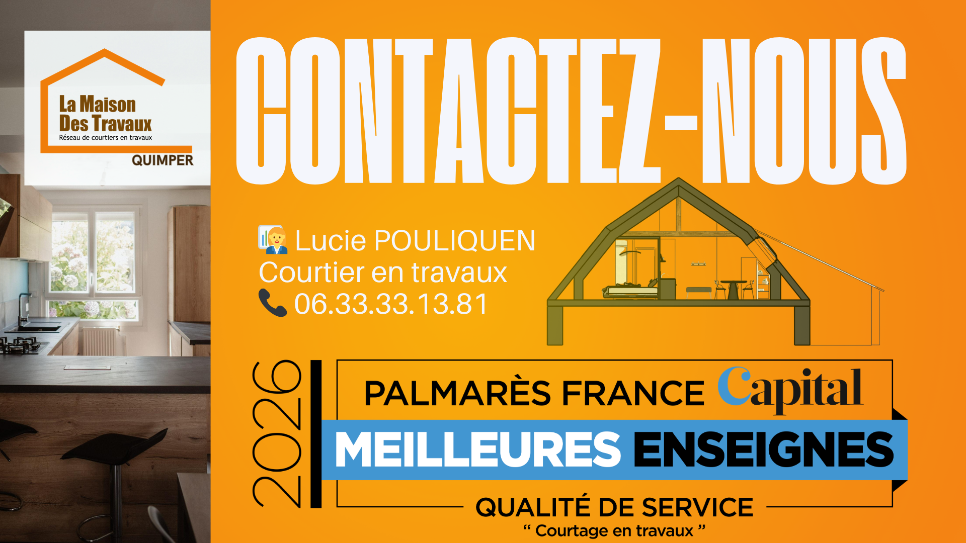 Accompagnement par une courtière en travaux et artisans sélectionnés pour leur sérieux afin de sécuriser votre projet de combles.