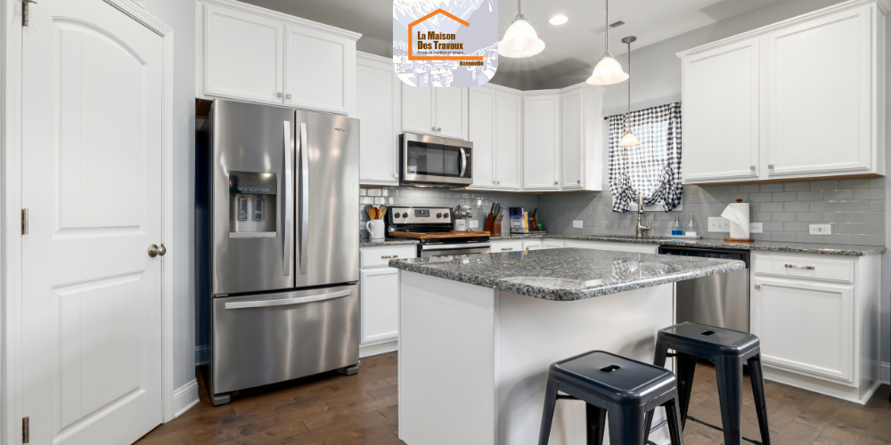 Cuisine avec un ilot centrale en Haute-Savoie