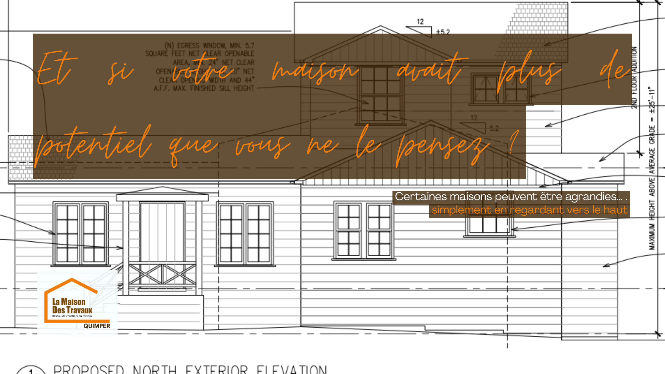 Schéma architectural illustrant le potentiel d’une maison et les possibilités de surélévation. Une approche qui permet d’imaginer de nouvelles pièces en exploitant le volume au-dessus du logement.