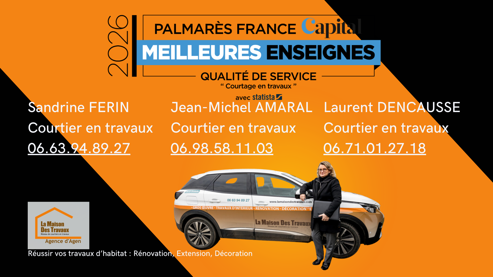 À Agen dans le Lot-et-Garonne, Sandrine Férin accompagne vos projets d’extension et de véranda en sélectionnant des artisans qualifiés.