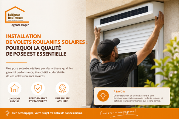 Installation de volets roulants solaires : pourquoi la qualité de pose est essentielle